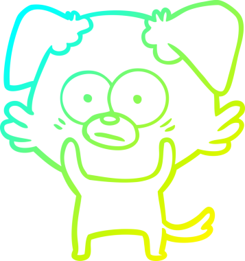 Bir insan tarafından çizilmiş bir köpek çizgi filminin soğuk gradyanı.