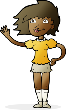 Bir insan tarafından çizilmiş karikatür kadın.