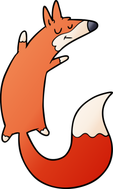 Bir insan tarafından çizilmiş çizgi film zıplayan tilki