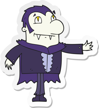 Bir insan tarafından çizilmiş bir vampirin çıkartması.