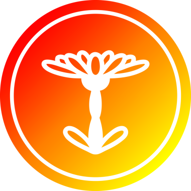 Çiçek açan dairesel simge, sıcak gradyan bir insan tarafından çizilmiş.