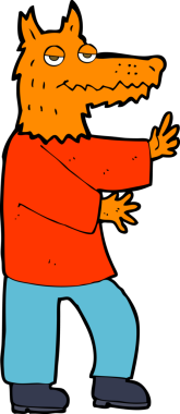 bir insan tarafından çizilmiş tilki çizgi filmi