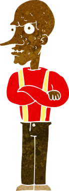 Bir insan tarafından çizilmiş yaşlı bir adam.