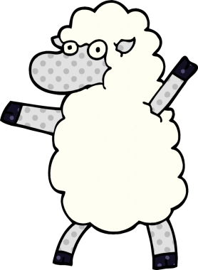 Bir insan tarafından çizilmiş karalama koyunu.