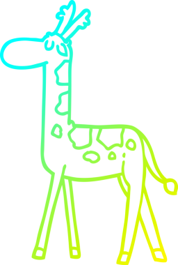 Soğuk gradyan çizgisi, bir insan tarafından çizilmiş yürüyen bir zürafa.