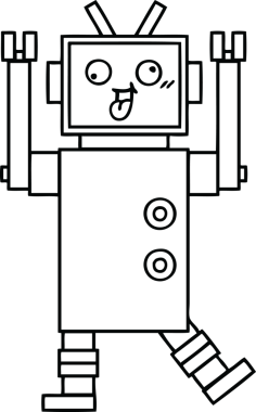 Bir insan tarafından çizilmiş robot çizimi
