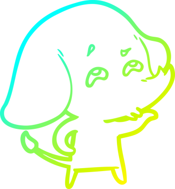 Bir insanın çizdiği karikatür fili çizimi.