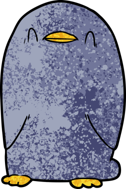 bir insan tarafından çizilmiş penguen çizgi filmi