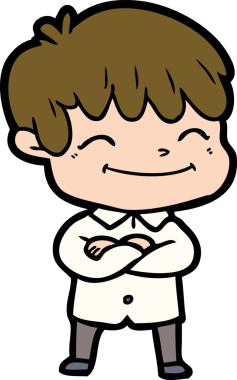 Bir insan tarafından çizilmiş mutlu çocuk çizgi filmi.