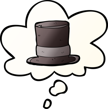 Düşünce baloncuklu çizgi film şapkası bir insan tarafından çizilmiş.