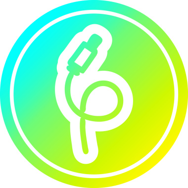 elektrik prizi dairesel simgesi bir insan tarafından çizilmiş gradyan bitiş