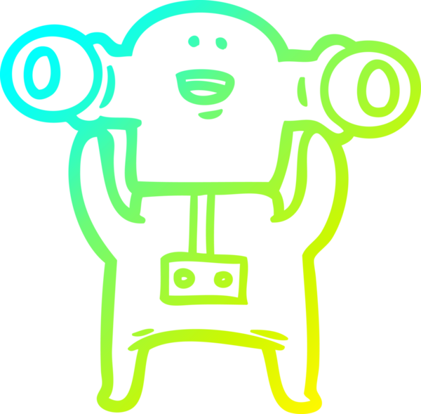 Bir insan tarafından çizilen uzaylı çizgi filminin soğuk gradyan çizgisi.