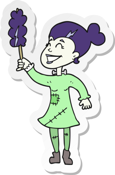 Bir insan tarafından çizilmiş ölümsüz canavar bir kadının çıkartması.