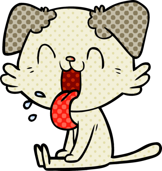 Bir insan tarafından çizilmiş nefes nefese bir köpek.