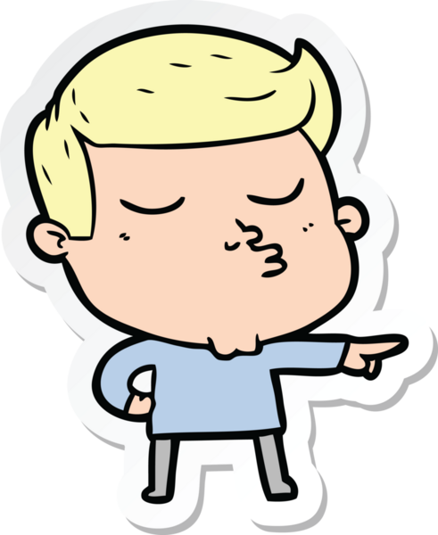 Bir insan tarafından çizilmiş bir çizgi film modelinin çıkartması.