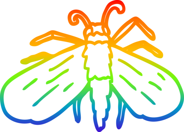 gökkuşağı gradyan çizgi çizimi bir insan tarafından çizilmiş bir sineğin çizimi