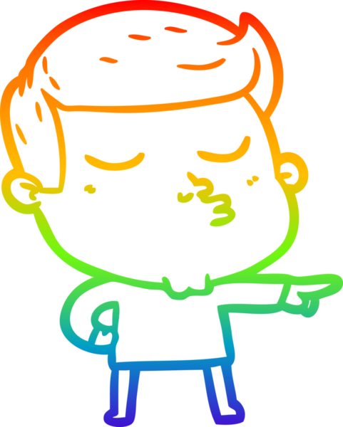 Gökkuşağı gradyan çizgi çizimi Bir insan tarafından çizilen çizgi film modeli adam