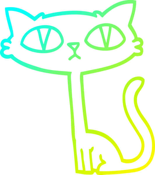 Bir insan tarafından çizilen cadılar bayramı kara kedisinin soğuk çizgi çizimi.