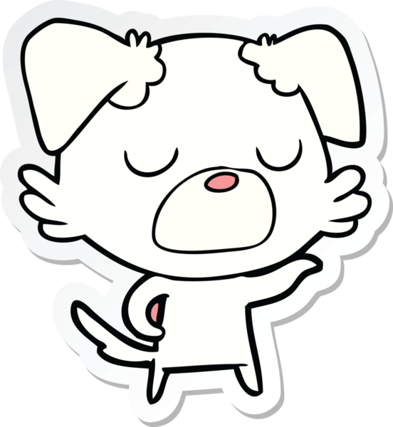 Bir insan tarafından çizilmiş bir köpeğin çıkartması.