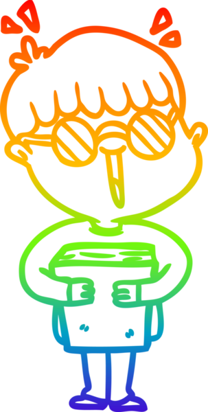 gökkuşağı gradyan çizgi çizimi bir çizgi film çocuğu ve bir insan tarafından çizilmiş kitap