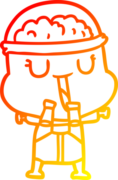 Bir insan tarafından çizilmiş mutlu bir çizgi robot çizimi