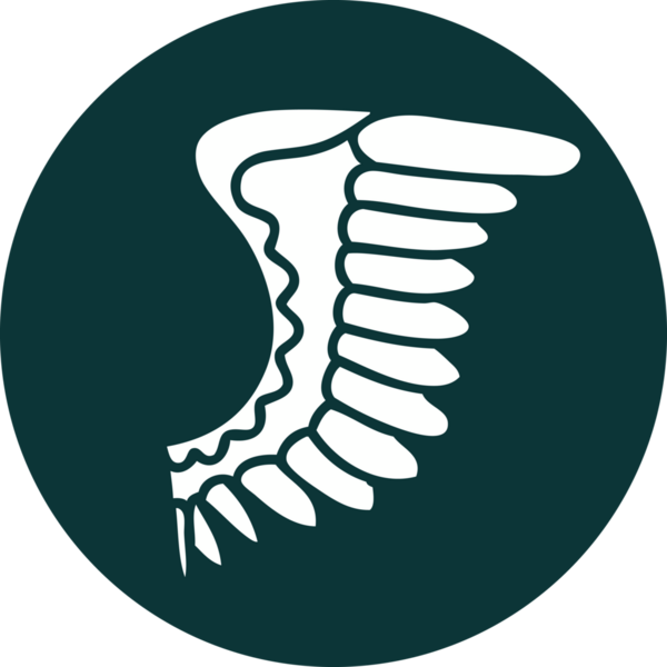 Bir insanın çizdiği kanadın ikonik dövme şekli