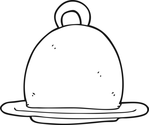 Bir insan tarafından çizilmiş siyah beyaz çizgi film yemek servisi.