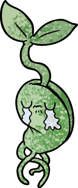 Bir insan tarafından çizilen filizlenen bir çizgi film.