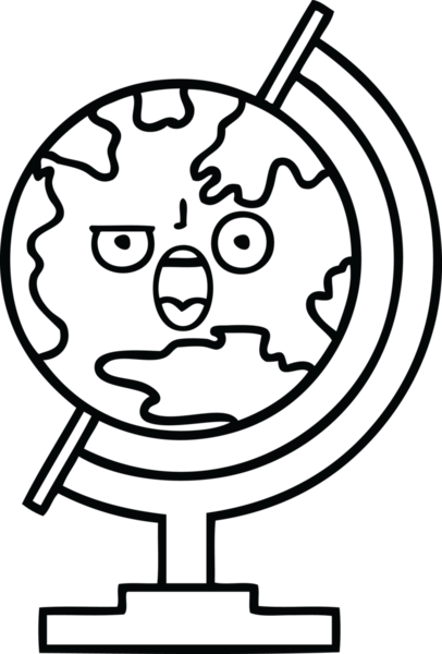 Bir insan tarafından çizilmiş dünyanın karikatürü.