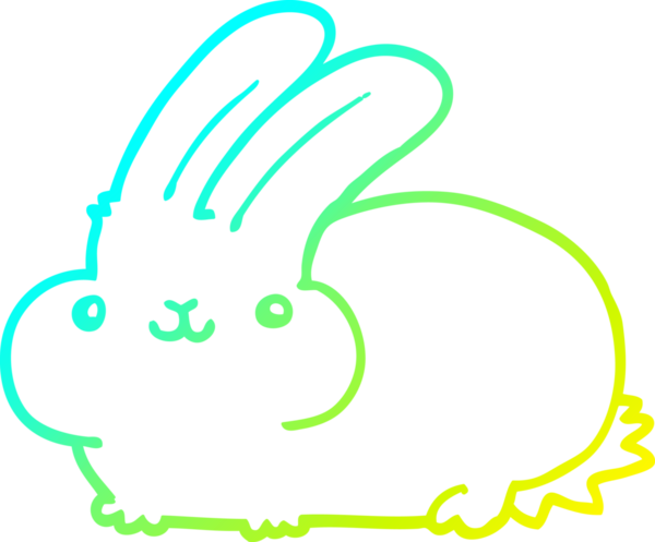 Bir insan tarafından çizilmiş bir çizgi film tavşanı çizimi