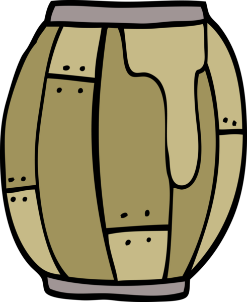 Bir insan tarafından çizilmiş bira fıçısı.