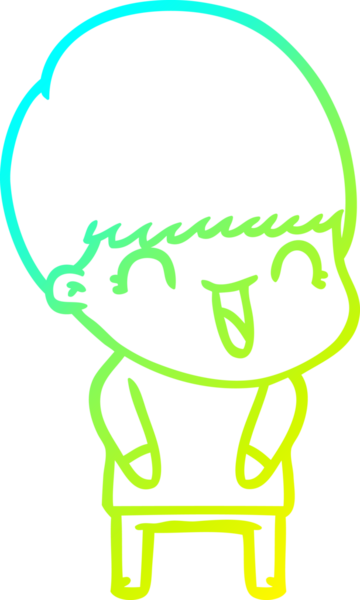 Bir insan tarafından çizilmiş mutlu çizgi film çocuğu çizimi.