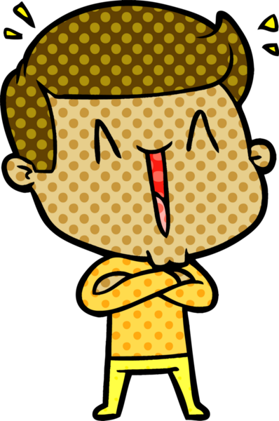 Bir insan tarafından çizilmiş heyecanlı bir çizgi film.