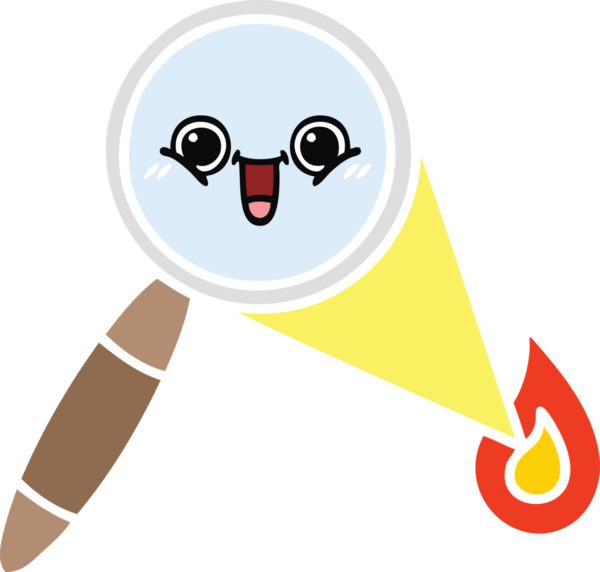 Bir insanın çizdiği büyüteçin düz renkli retro karikatürü