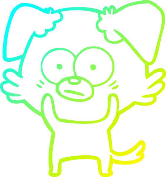 Bir insan tarafından çizilmiş bir köpek çizgi filminin soğuk gradyanı.