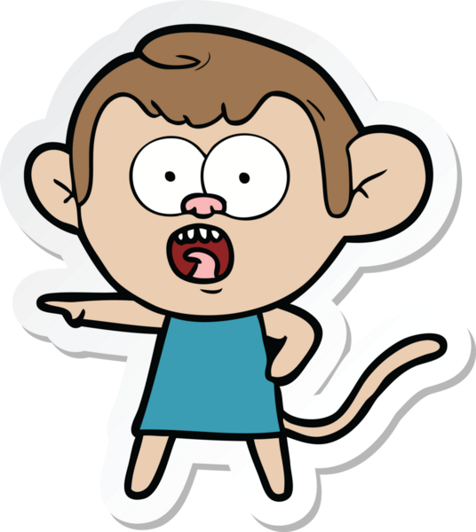 Bir insan tarafından çizilmiş bir karikatür çıkartması.