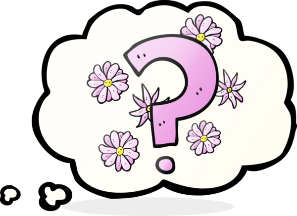 Bir insan tarafından çizilmiş serbest çizim baloncuklu soru işareti