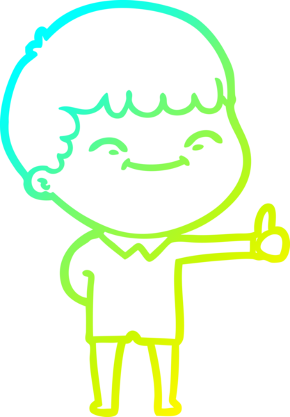 Bir çizgi film karakteri çizen soğuk çizgi bir insan tarafından çizilmiş mutlu çocuk.