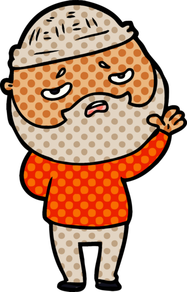 Bir insan tarafından çizilmiş sakallı endişeli bir adam.