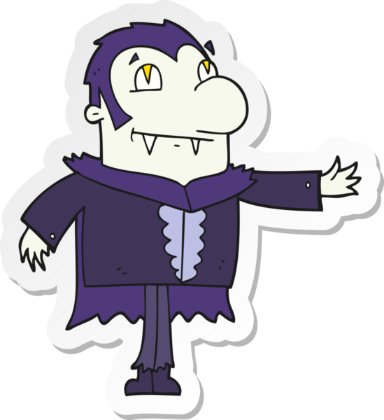 Bir insan tarafından çizilmiş bir vampirin çıkartması.