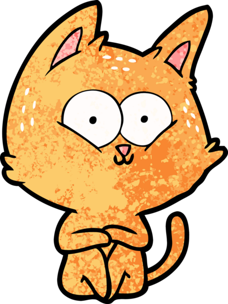 Bir insan tarafından çizilmiş çizgi film kedisi.