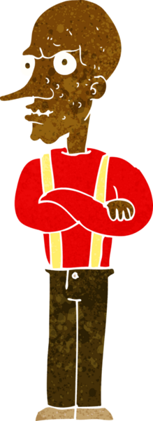 Bir insan tarafından çizilmiş yaşlı bir adam.