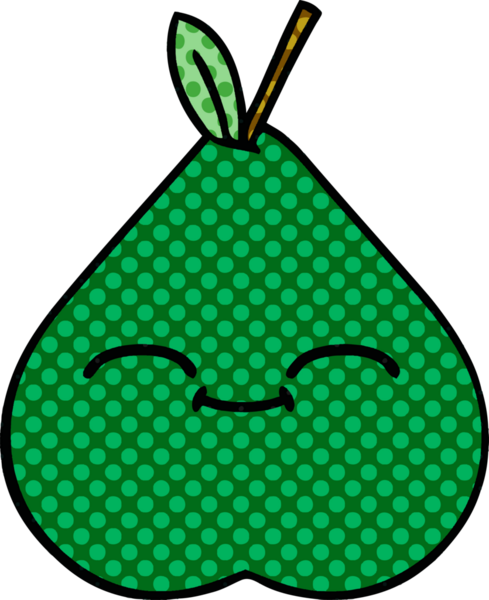 bir insan tarafından çizilmiş bir armut karikatürü.