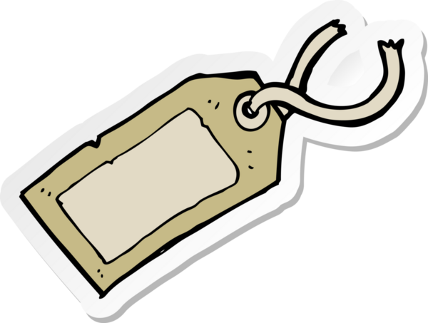 Bir insan tarafından çizilmiş karikatür bagaj etiketi.