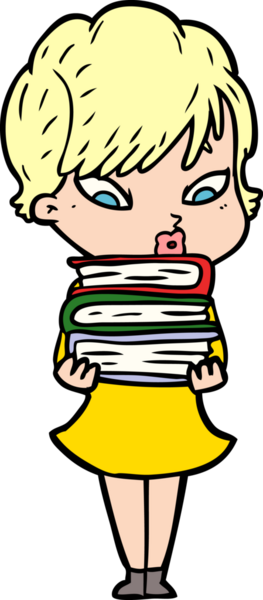 Bir insan tarafından çizilmiş karikatür kadın.