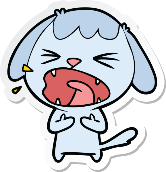 Bir insan tarafından çizilmiş şirin bir köpeğin çıkartması.