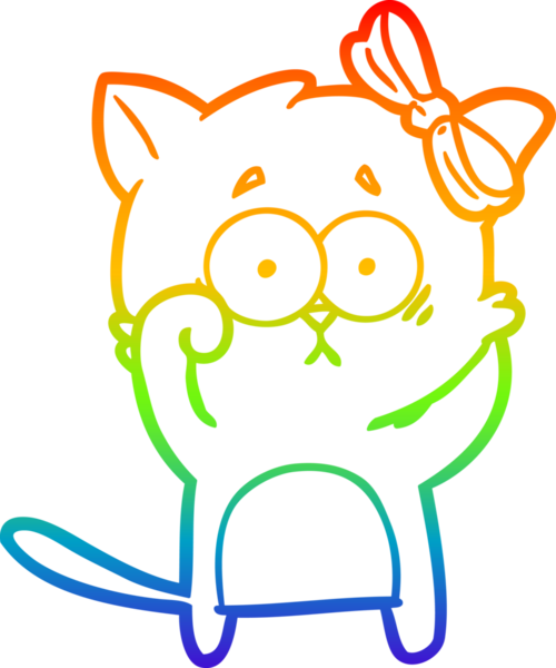 gökkuşağı gradyanı çizimi bir insan tarafından çizilmiş çizgi film kedisi