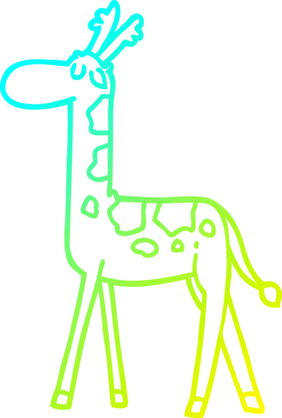 Soğuk gradyan çizgisi, bir insan tarafından çizilmiş yürüyen bir zürafa.