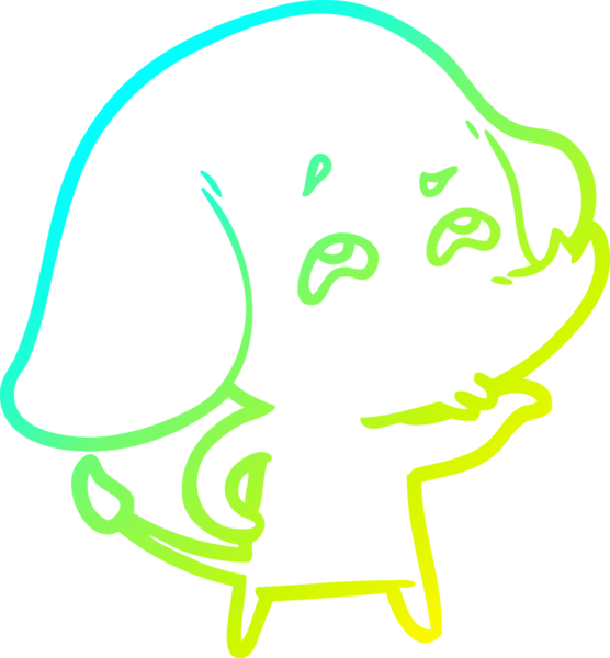 Bir insanın çizdiği karikatür fili çizimi.