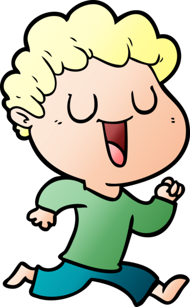 Bir insan tarafından çizilmiş gülen karikatür adam.